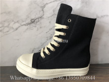 Rick Owens RO High Top Sneakers Canvas Black White
