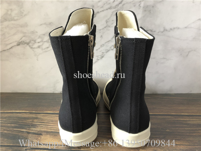Rick Owens RO High Top Sneakers Canvas Black White