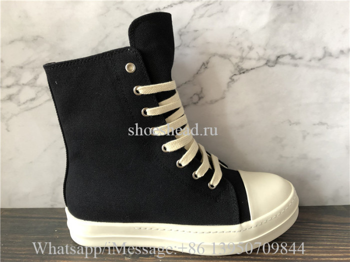 Rick Owens RO High Top Sneakers Canvas Black White