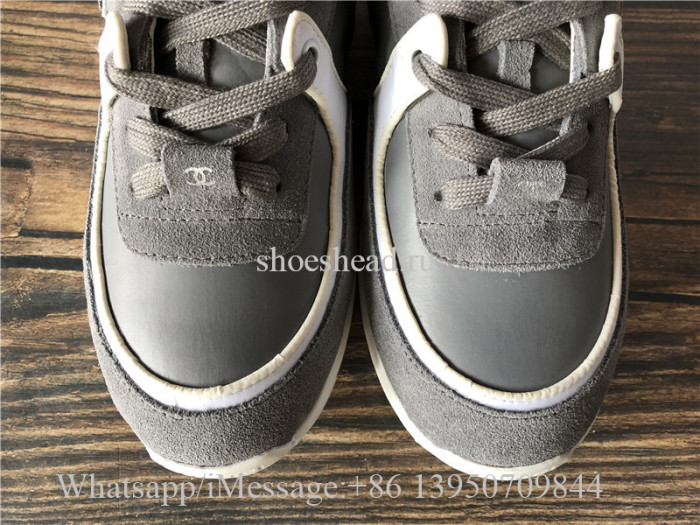 Chanel Low Top Trainer CC Suede Grey