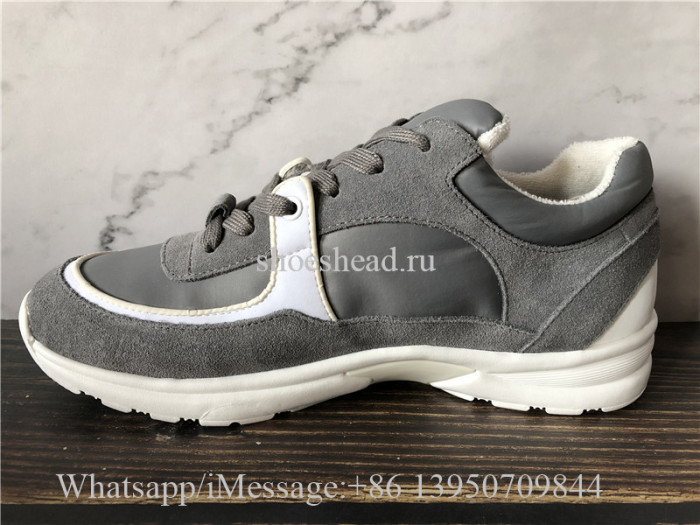 Chanel Low Top Trainer CC Suede Grey