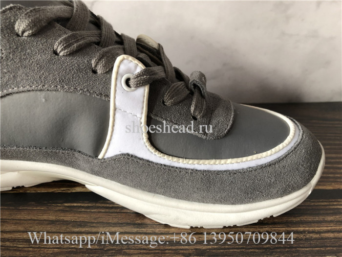 Chanel Low Top Trainer CC Suede Grey