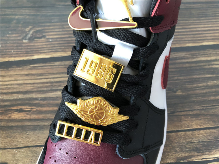 Air Jordan 1 Mid Wine Dark Beetroot Gold Pendants