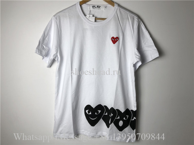 Comme Des Garcons Play White Shirt With Black Pattern