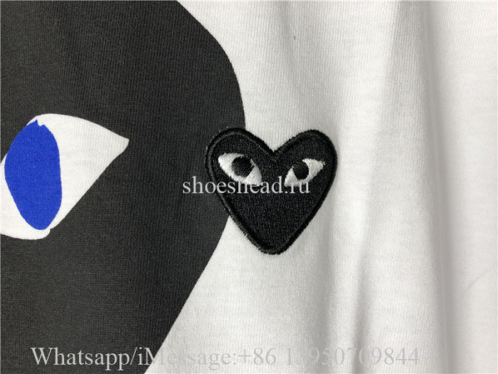 Comme Des Garcons Play Shirt White With Black Pattern
