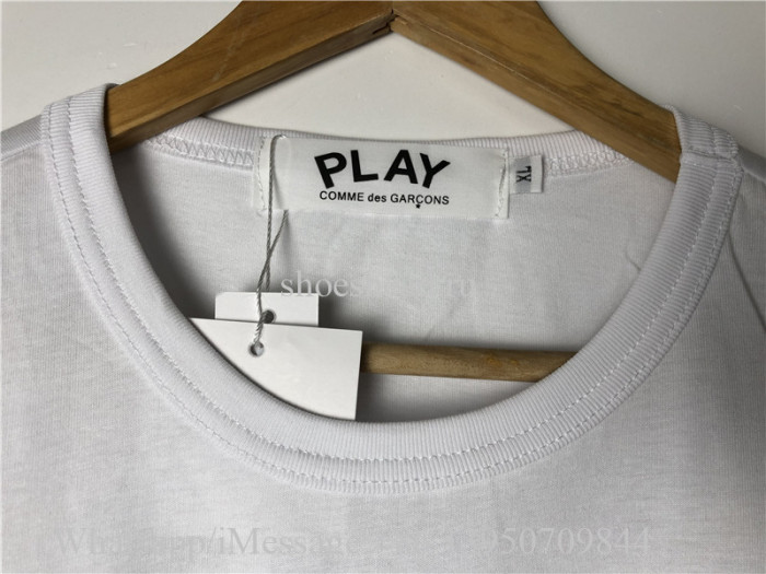 Comme Des Garcons Play White Shirt With Black Pattern