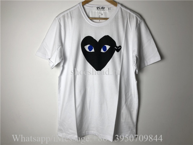 Comme Des Garcons Play Shirt White With Black Pattern