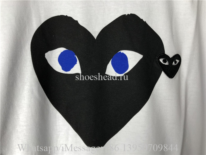 Comme Des Garcons Play Shirt White With Black Pattern