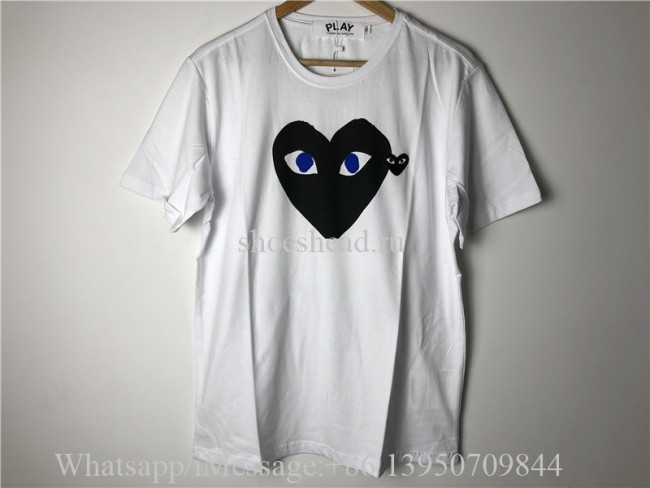 Comme Des Garcons Play Shirt White With Black Pattern