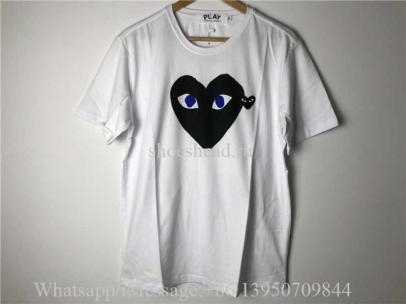 Comme Des Garcons Play Shirt White With Black Pattern
