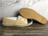 Chanel Beige Black Classic Espadrilles Lambskin Flats Shoes