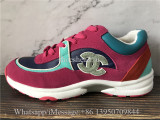 Chanel Low Top Trainer CC Suede Rose Red