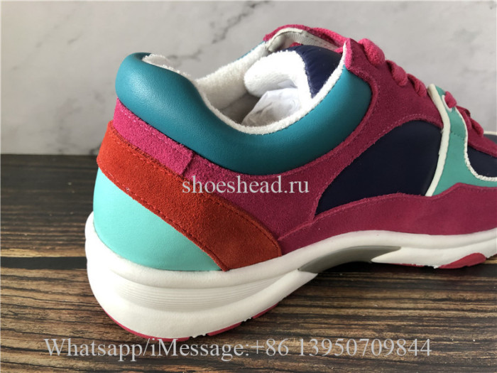 Chanel Low Top Trainer CC Suede Rose Red