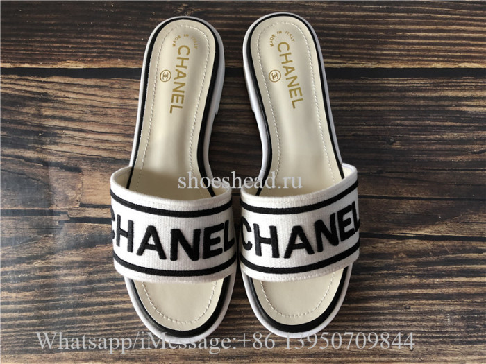 Chanel Casual Style Plain Leather Mules Logo Sandals
