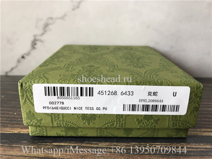 Original Quality Gucci Kingsnake Print GG Supreme Wallet In Black