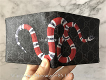 Original Quality Gucci Kingsnake Print GG Supreme Wallet In Black