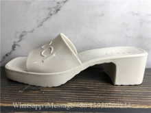 Gucci Slide Sandal With Gucci Logo White Rubber