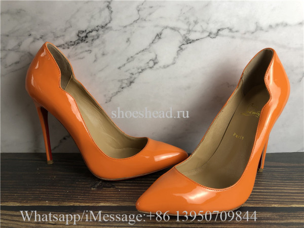 Christian Louboutin So Kate 120mm Orange Patent Leather Pump