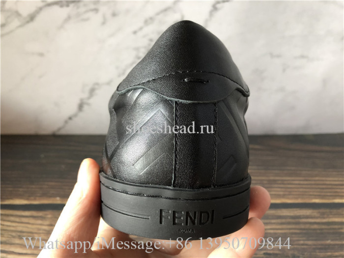 Fendi Embossed Leather Sneakers