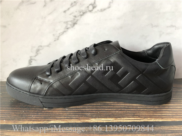 Fendi Embossed Leather Sneakers