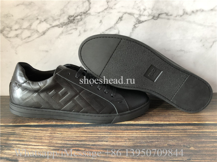 Fendi Embossed Leather Sneakers