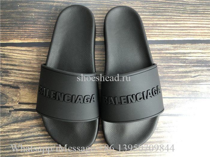 Balenciaga Rubber Logo Pool Slide Sandals