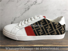 Fendi Low Top Sneakers In Leather And FF Fabric