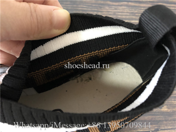 Fendi Rockoko Logo-Print Knitted Leather And PVC Trainers Black