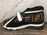 Fendi Rockoko Logo-Print Knitted Leather And PVC Trainers Black