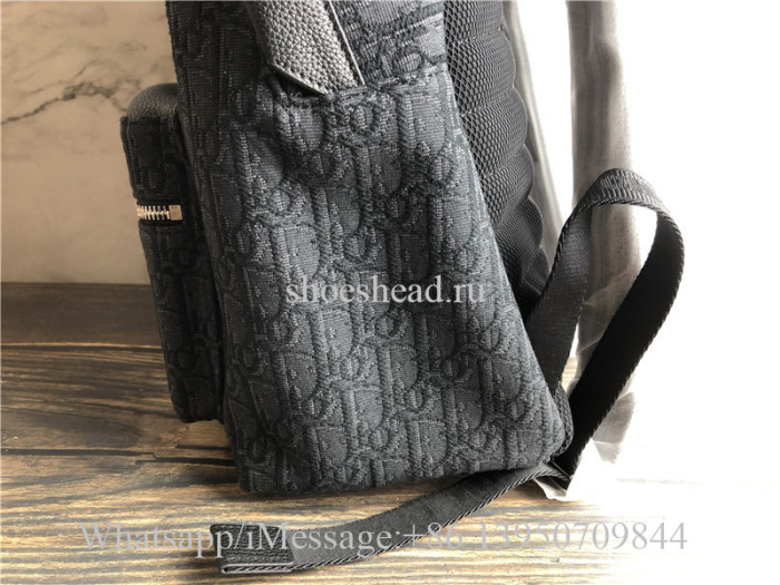 Original Black Dior Oblique Nylon Twill Canvas Backpack
