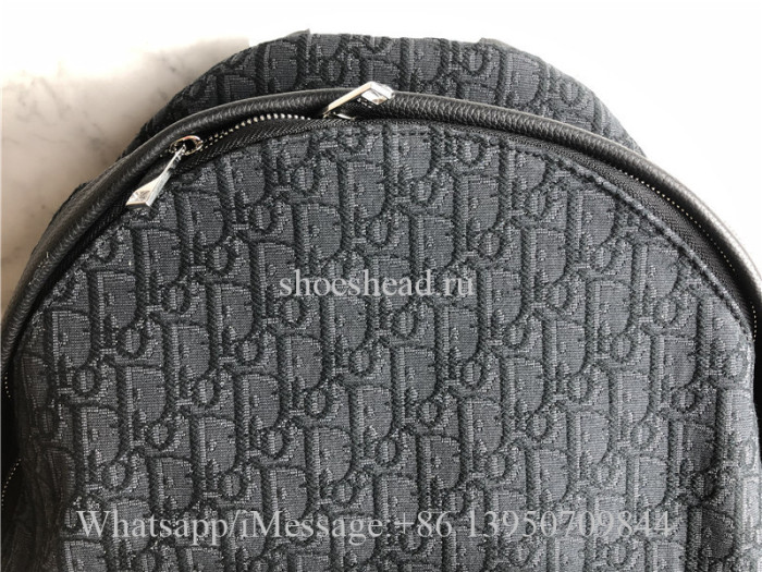 Original Black Dior Oblique Nylon Twill Canvas Backpack