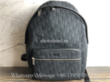 Original Black Dior Oblique Nylon Twill Canvas Backpack