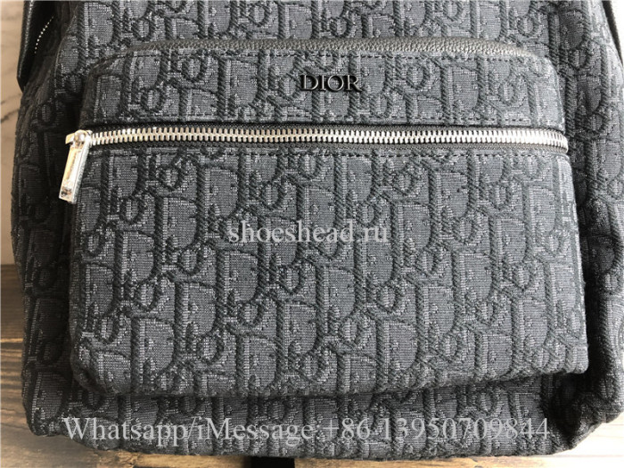 Original Black Dior Oblique Nylon Twill Canvas Backpack