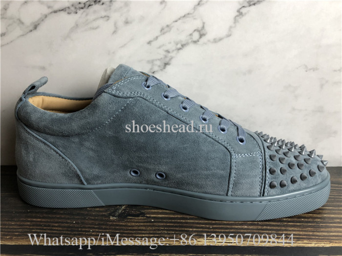 Christian Louboutin Spike Low Top Sneaker Grey Suede