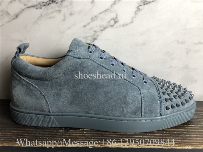 Christian Louboutin Spike Low Top Sneaker Grey Suede
