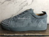 Christian Louboutin Spike Low Top Sneaker Grey Suede