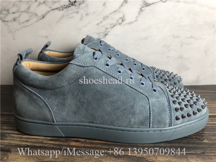 Christian Louboutin Spike Low Top Sneaker Grey Suede
