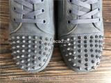 Christian Louboutin Spike Low Top Sneaker Grey Suede