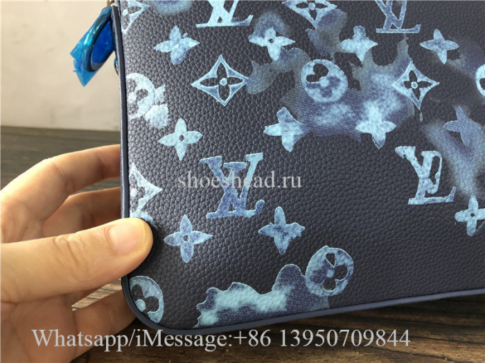 Original Louis Vuitton Trio Messenger Bag Light Blue M57840