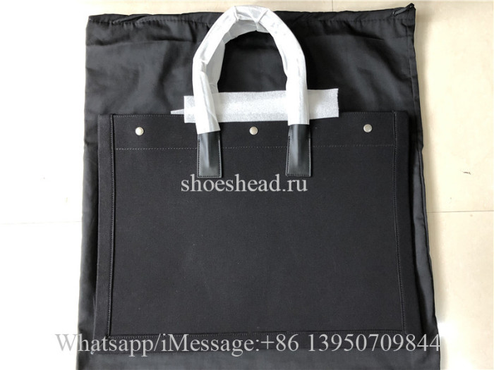 Original Saint Laurent Rive Gauche Tote Bag In Linen And Leather