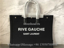 Original Saint Laurent Rive Gauche Tote Bag In Linen And Leather