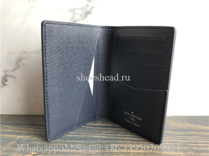 Original Louis Vuitton Pocket Organizer Ink Watercolor Blue Wallet