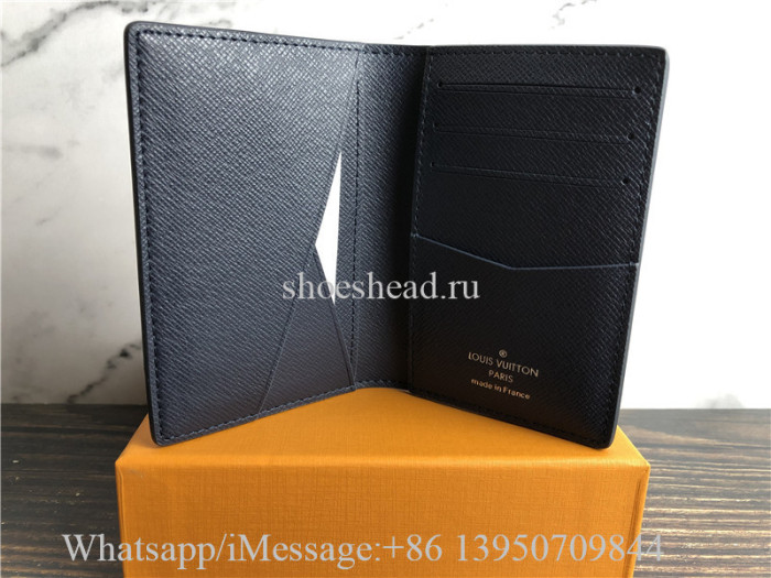 Original Louis Vuitton Pocket Organizer Ink Watercolor Blue Wallet