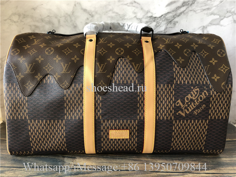 Original Louis Vuitton x Nigo Keepall Bandouliere Damier Ebene Giant 50 Brown M40360
