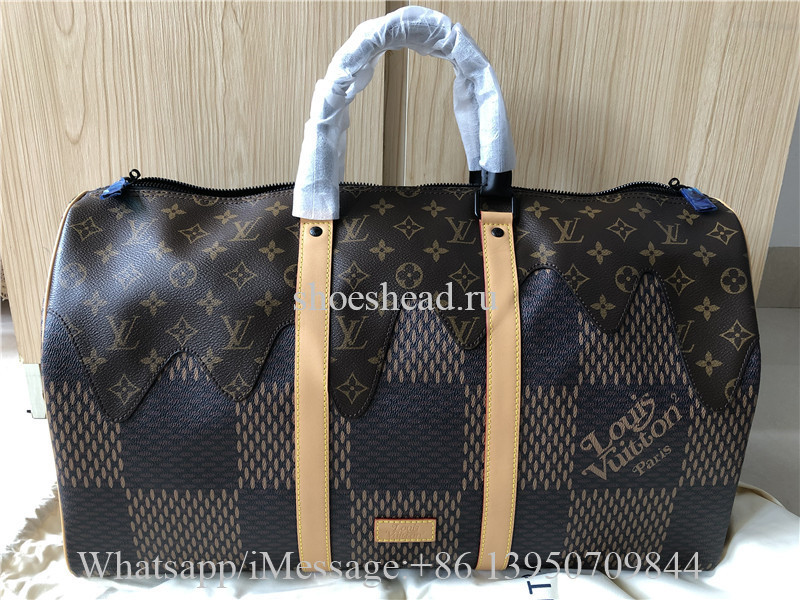 Original Louis Vuitton x Nigo Keepall Bandouliere Damier Ebene Giant 50 Brown M40360