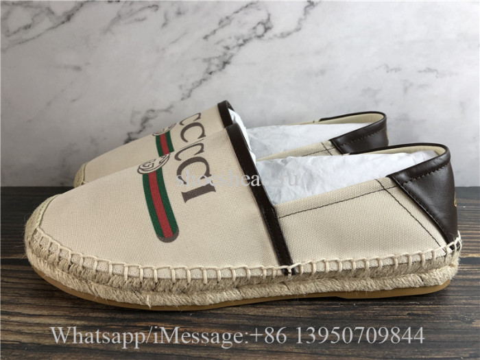 Gucci Logo Canvas Espadrille Shoes