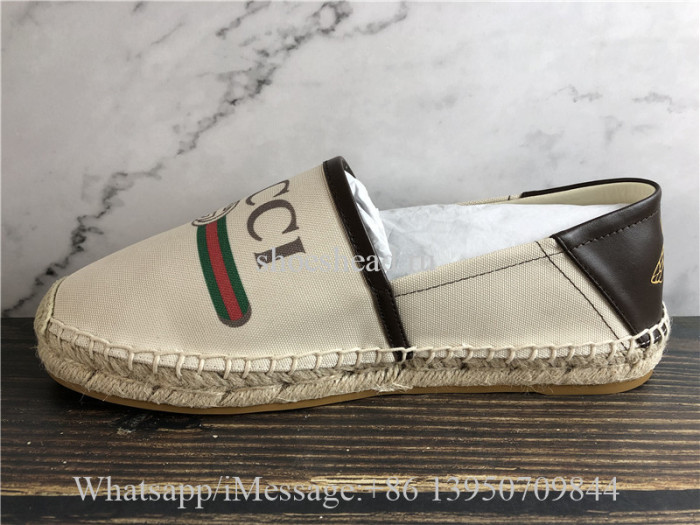Gucci Logo Canvas Espadrille Shoes