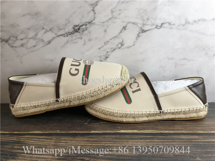 Gucci Logo Canvas Espadrille Shoes