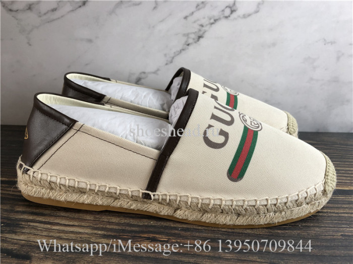 Gucci Logo Canvas Espadrille Shoes