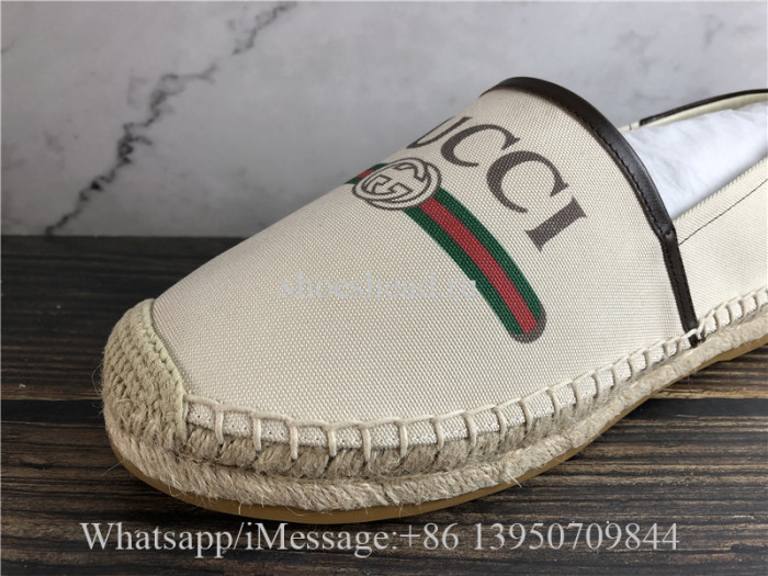 Gucci Logo Canvas Espadrille Shoes